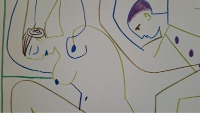 Pablo Picasso - La femme et l’homme saluant, 1954 - Lithographie 2