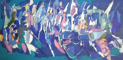 André LANSKOY (after) - Ville fantôme, 1960 - Offset lithography signed 2