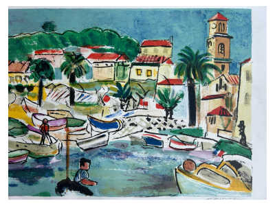 François Desnoyer - Port de Sainte Maxime - Lithoraphie originale signée et numérotée 2