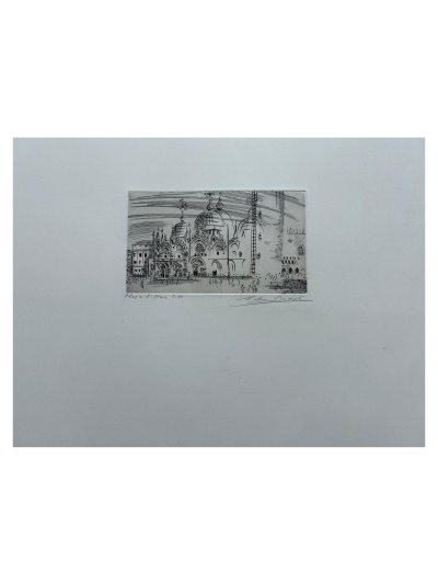 Michel Beret - La place Saint Marc - Gravure originale signée et titrée 2