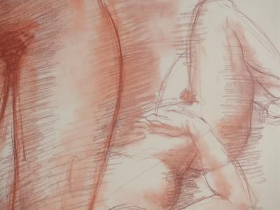 Antoniucci VOLTI : Trois femmes au bain, Dessin original signé 2