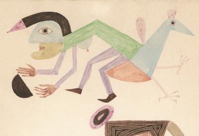 Victor Brauner - Sans titre, 1952 - Aquarelle signée et dédicacée 2