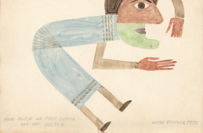 Victor Brauner - Sans titre, 1952 - Aquarelle signée et dédicacée 2