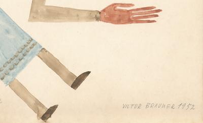 Victor Brauner - Sans titre, 1952 - Aquarelle signée et dédicacée 2