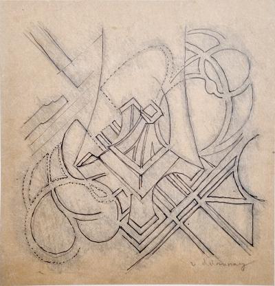 Robert Delaunay, La Tour Eiffel, dessin signé, vers 1922 2