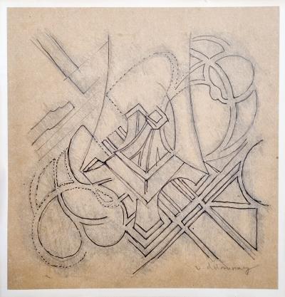 Robert Delaunay, La Tour Eiffel, dessin signé, vers 1922 2