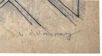 Robert Delaunay, La Tour Eiffel, dessin signé, vers 1922 2