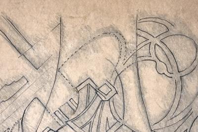 Robert Delaunay, La Tour Eiffel, dessin signé, vers 1922 2