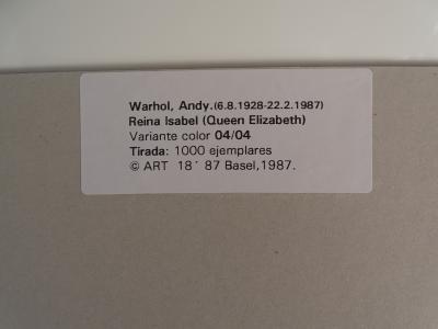 Andy Warhol - Queen Elizabeth, 1987 - Serigrahy 2