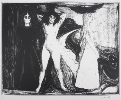 Edvard MUNCH : Les trois âges de la femme, Lithographie signée 2