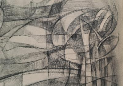 André Lhote - Arbres dans le vent - Dessin au crayon, signée 2