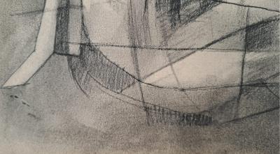 André Lhote - Arbres dans le vent - Dessin au crayon, signée 2