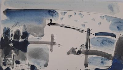 Maurice-Elie Sarthou - Composition - Aquarelle, signée 2