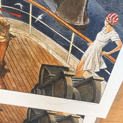 François SCHUITEN, Retour à Cherbourg, Alugraphie , signé et numeroté 2