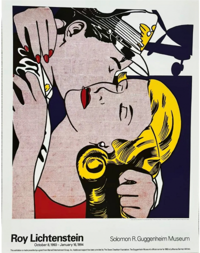Roy Lichtenstein - The Kiss (Guggenheim), 1993, sérigraphie 2