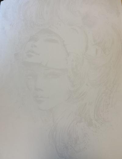 Francis de Saint-Genies – Die Maske, signierte und gewidmete Lithografie 2