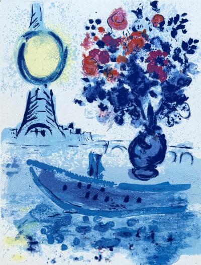 Marc CHAGALL - Bateau mouche au bouquet, 1962 - Lithographie originale 2