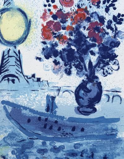 Marc CHAGALL - Bateau mouche au bouquet, 1962 - Lithographie originale 2