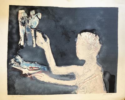 Paul GUIRAMAND - Conversation, lithographie originale signée 2