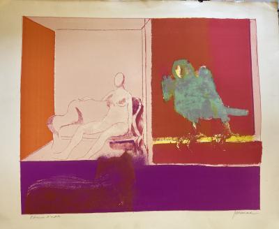Paul GUIRAMAND - Le divan, lithographie originale signée 2