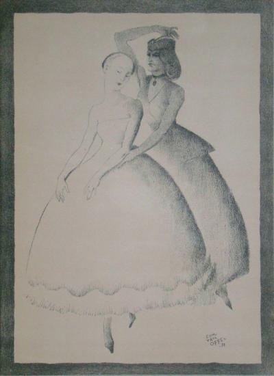 Edmond Van Offel - Ballerines, 1931 - Original lithograph signed and dated 2