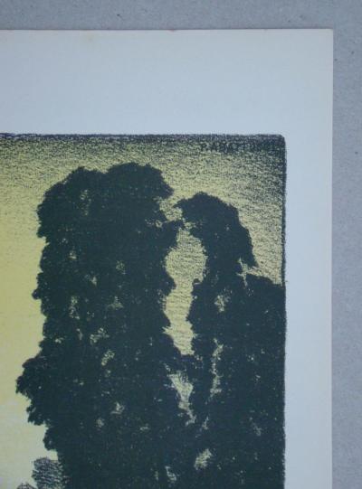 Pierre Abattucci - Coin de parc, 1931 - Original lithograph signed 2