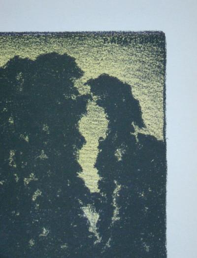Pierre Abattucci - Coin de parc, 1931 - Original lithograph signed 2