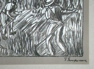 Pierre SCOUPREMAN - La Moisson, 1931 - Original lithograph signed 2