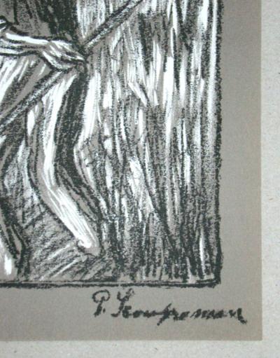 Pierre SCOUPREMAN - La Moisson, 1931 - Original lithograph signed 2