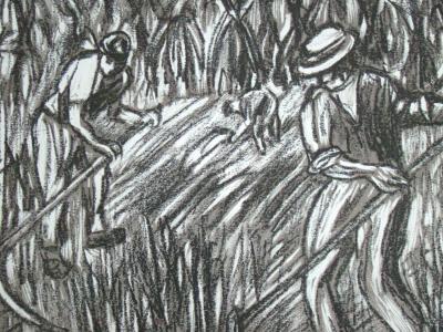 Pierre SCOUPREMAN - La Moisson, 1931 - Original lithograph signed 2