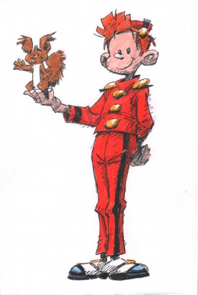 Stéphane Dubois - Spirou et Spip - dessin hommage à Janry et Franquin