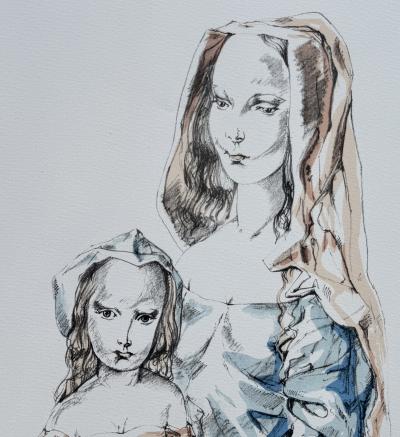 Léonard Tsuguharu FOUJITA - Femme et enfant, 1964 - Lithographie originale signée au crayon 2