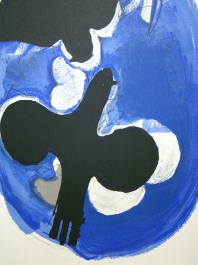 Georges BRAQUE - Deux Oiseaux Sur Fond Bleue, 1955 - Original lithograph 2
