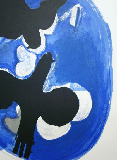 Georges BRAQUE - Deux Oiseaux Sur Fond Bleue, 1955 - Original lithograph 2