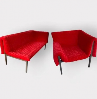 Inga Sempe méridienne et fauteuil Ruché pour Roche Bobois