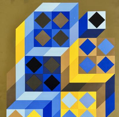 Victor Vasarely - Composition géometrique, 1984 - Sérigraphie signée dans la planche 2