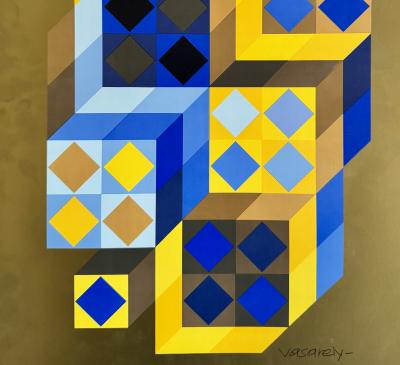Victor Vasarely - Composition géometrique, 1984 - Sérigraphie signée dans la planche 2