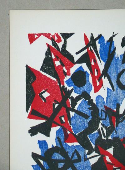 Ernst Wilhelm NAY - Composition abstraite, 1953 - Gravure sur bois originale signée à la main 2