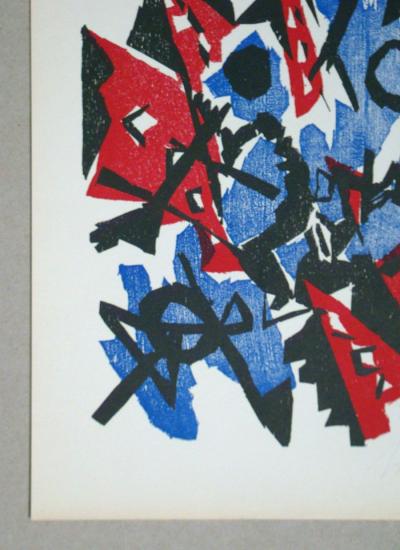 Ernst Wilhelm NAY - Composition abstraite, 1953 - Gravure sur bois originale signée à la main 2