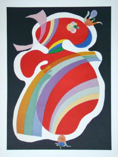 Wassily KANDINSKY ( after ) - La Forme Rouge, 1969 - Lithograph in colors 2