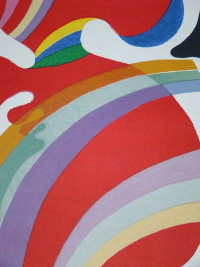 Wassily KANDINSKY ( after ) - La Forme Rouge, 1969 - Lithograph in colors 2