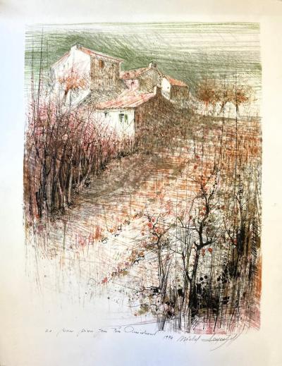 Michel SEMENTZEFF - Le hameau, lithographie originale signée 2