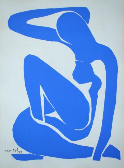 Henri MATISSE (after) - Nu bleu, 1971 - Vintage screen print signed and dated 2