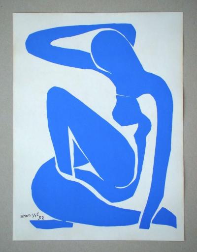Henri MATISSE (after) - Nu bleu, 1971 - Vintage screen print signed and dated 2
