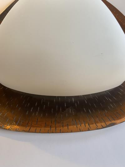 Goffredo Reggiani. Triangular wall light in opaline glass and copper 2