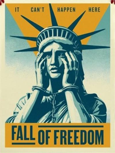 Shepard FAIREY (Obey) - Fall Of Freedom (Signed)  - Impression offset signée au crayon 2