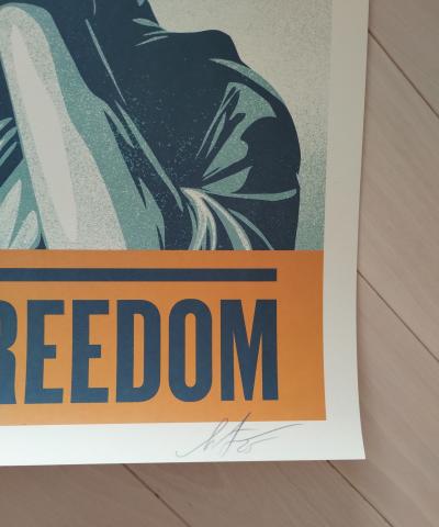 Shepard FAIREY (Obey) - Fall Of Freedom (Signed)  - Impression offset signée au crayon 2