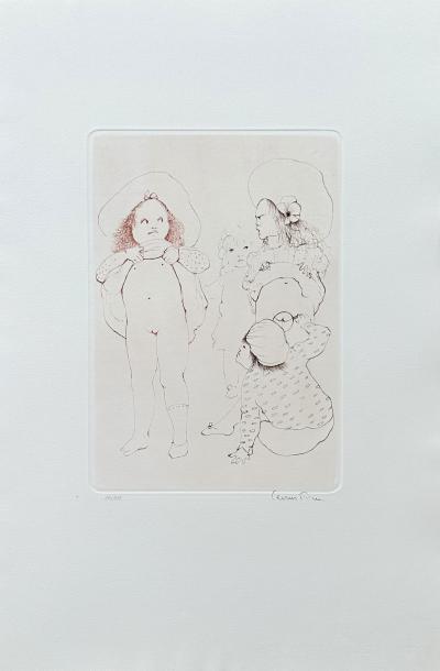 Léonor FINI - The 4 Girls - Original signed and numbered pencil engraving 2