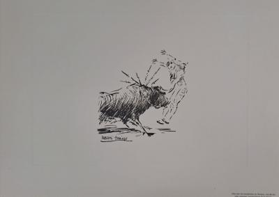 Roberto Domingo y Fallola - Otro par de banderillas de Barajas, uno de los mas grandes banderilleros de la epoca - Gravure signée 2