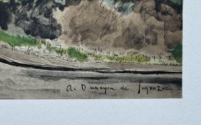 André DUNOYER DE SEGONZAC - L’église du village - Lithographie originale signée dans la planche 2